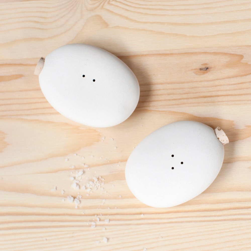 Pebble Salt and Pepper Shakers