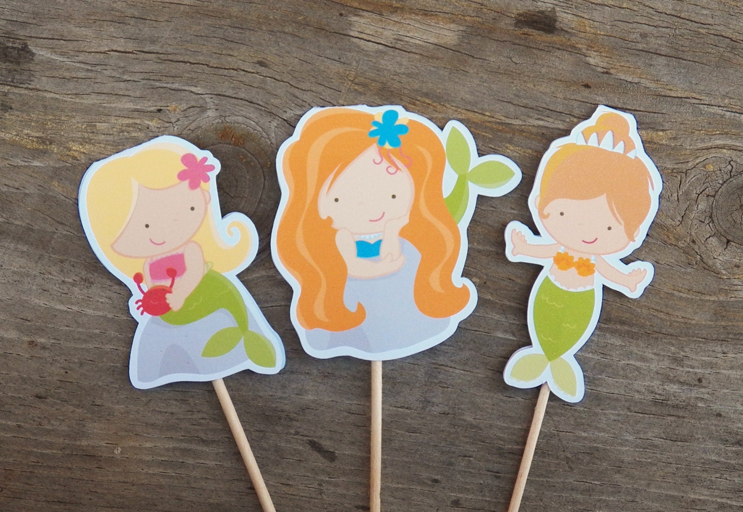 Mermaid Party - Set of 36 Assorted Mermaid Cupcake Toppers by The Birthday House Il_170x135