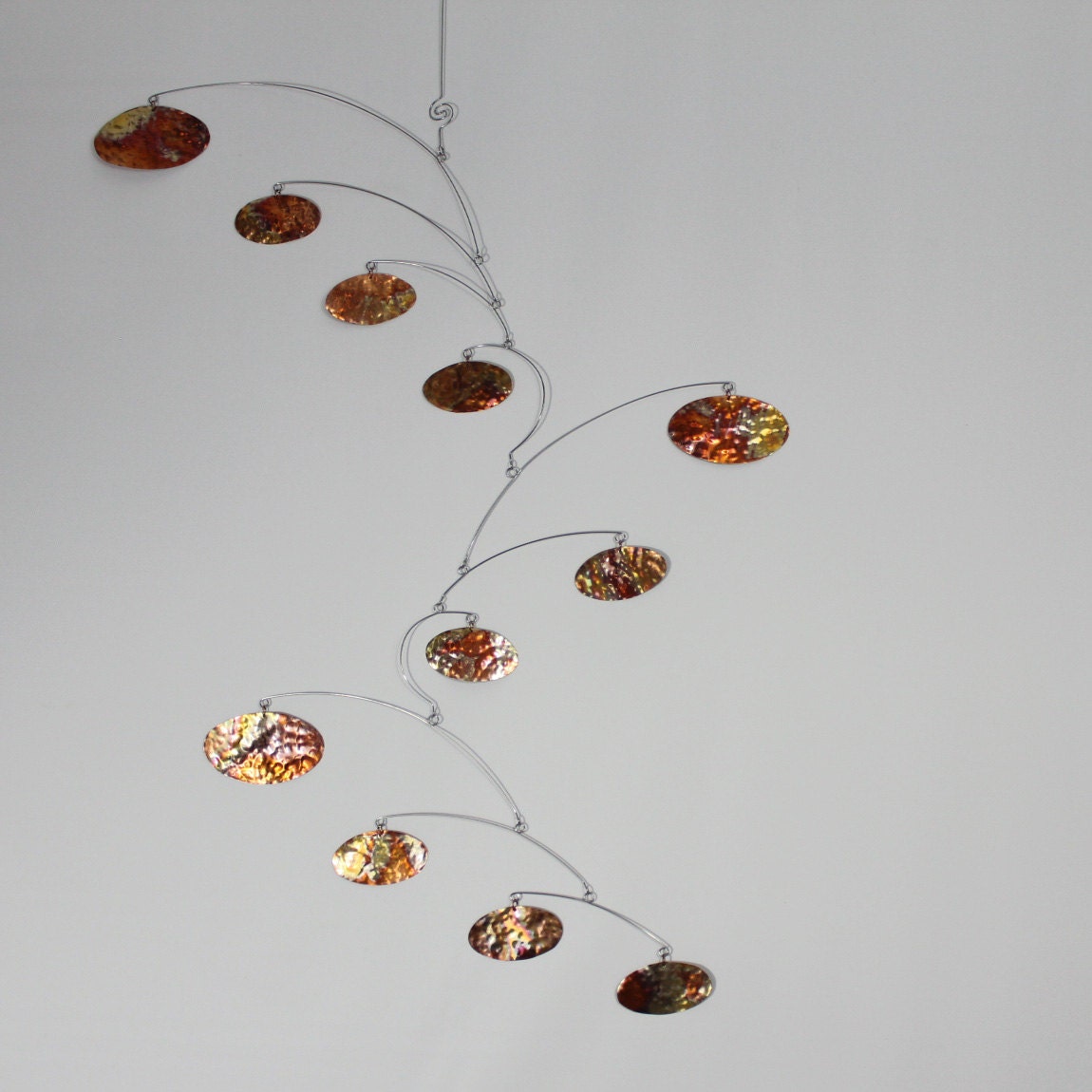 Artisan Copper Mobile - Duplicity Kinetic Art Sculpture - Calder Inspired