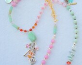 Boho Necklace, Glamour, Gemstone Necklace, Charms, Bohemian Jewelry
