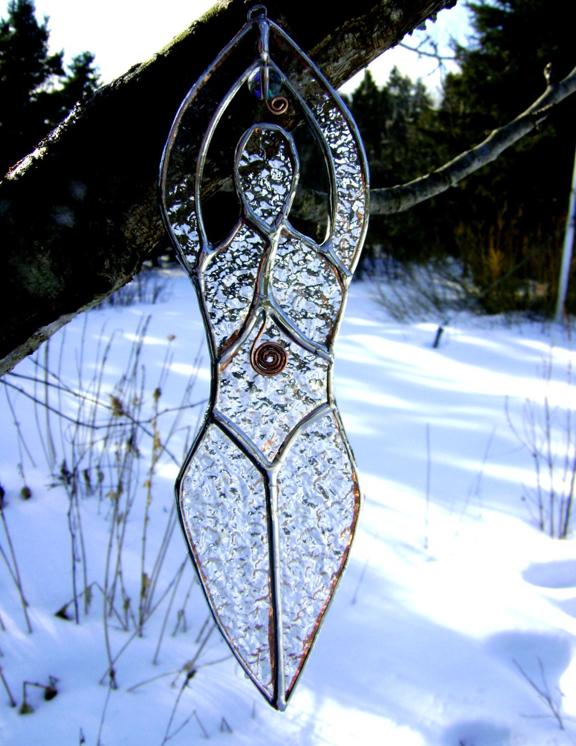 Goddess Egyptian Stained Glass Woman Birth Bridal Celtic Music Mothers Day Birthday Valentine Wedding Easter Equinox Solstice Yule Gift OOAK