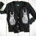 Childrens Wild Catalope Cardigan - in Heather Black button cardigan - cat sweatshirt antlers - by Bark Decor
