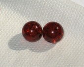 10 Bright Crackle Glass Beads 10mm Coffee Brown