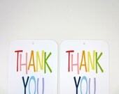 Gift Tags, Thank You Tag, Rainbow Tags, Hang Tags, Wrapping Supplies - set of 12