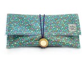 Button Clutch - tiny tulips vintage fabric