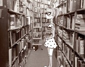 Book Store Girl - giclee print