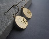 Matte Gold Hammered Disc Butterfly Earrings - Gold Butterfly Disc Earrings - Butterfly Earrings - Gold Butterfly Earrings