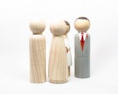 4 LARGE Wooden Peg Dolls BLANK Wedding Cake Toppers dolls // Do it Yourself Wooden People // Fair Trade