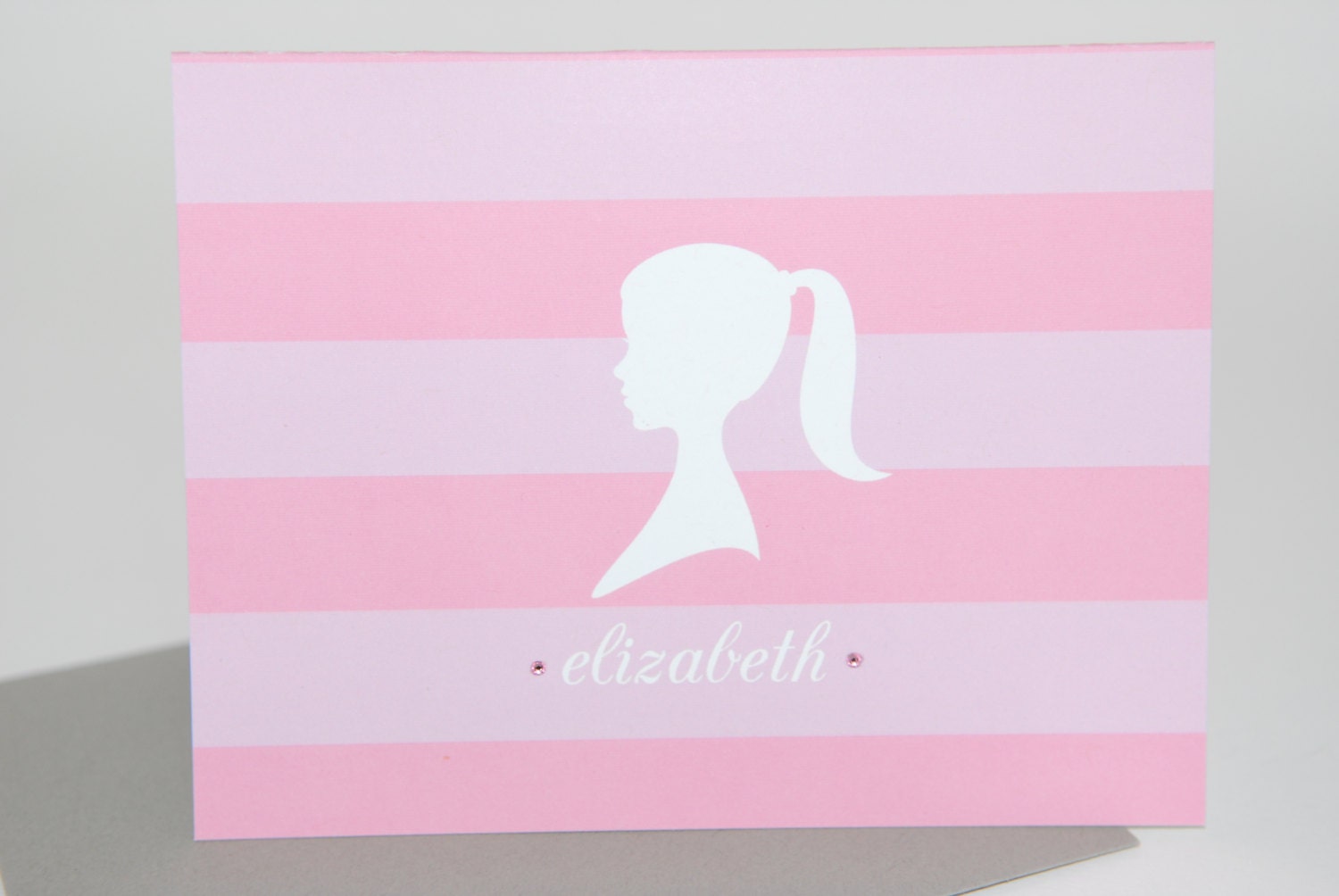 Personalized Folded Notecards - set of 10 - SIGNATURE SILHOUETTE Collection