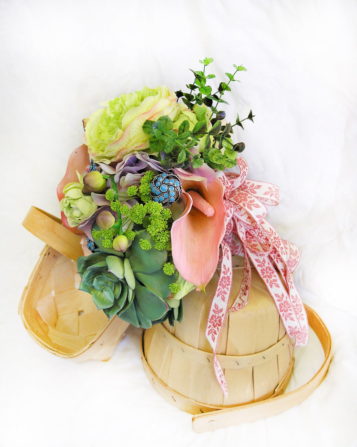 Spring Garden Wedding Flowers Succulent Bridal Bouquet