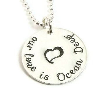 Our Love Navy Wife Necklace  - Sterling Silver Hand Stamped - StephieMc