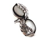 RESERVED - Mother-of-Pearl Sterling Silver Ring - BIG Vintage Native American Massive - Size 10 - InVintageHeaven