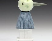 Lime Green bird girl sculpture