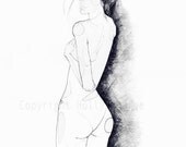 Secret // ORIGINAL PENCIL and pen drawing