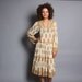 Reserved...70s Gauze BOHO DRESS / Cream & Metallic Gold Indian Cotton