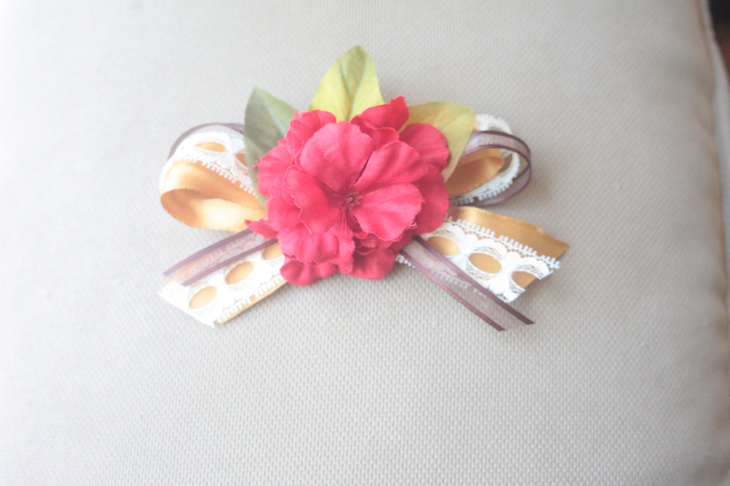 Geranium and Lace Corsage for the Lovely Ladies