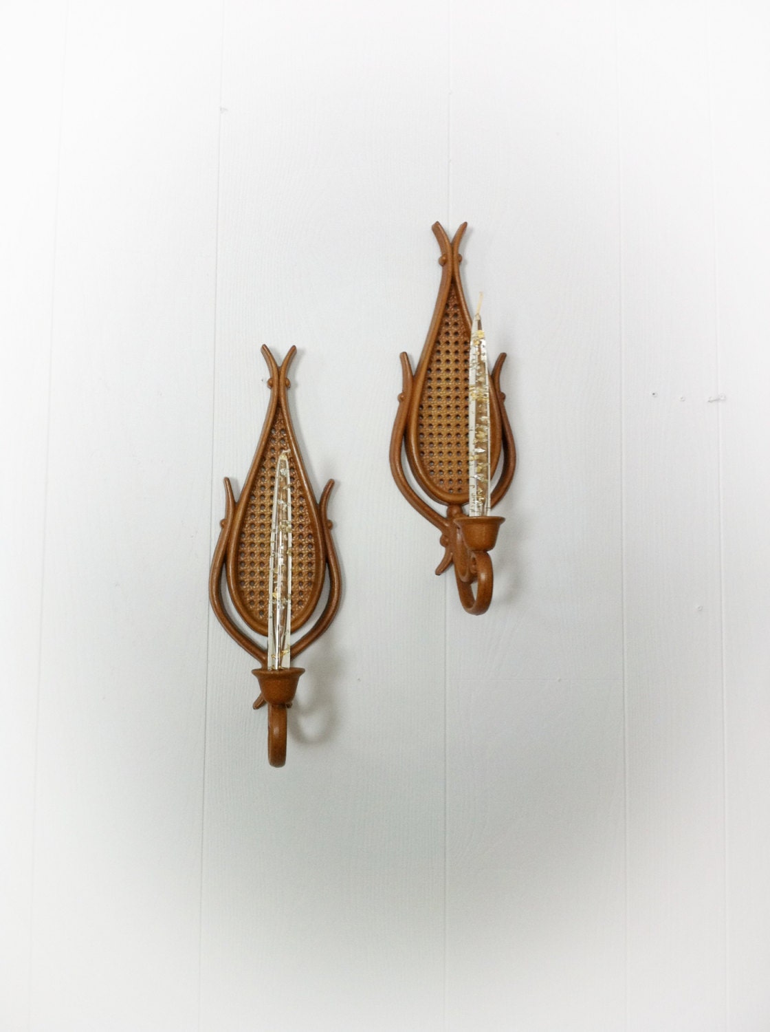 Vintage 1980s Homco Candle Holder Wall Hangings