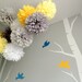 Upgraded Mod - 10 Tissue Paper Pom Poms First Birthday Decoration Party - Candy Bar Backdrop - Newborn Photography - Bee Sweet - Yellow Gray