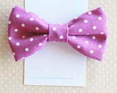 Plum Fabric Bow... Polkadots
