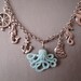 Out to Sea Light Blue Octopus Necklace ((Last One For A While))