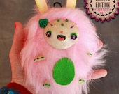 Softie clay sculpture cute plush Glitter Monster Plushie - Valentine limited edition creepy cute bunny baby pink plushie - Kriture n. 53