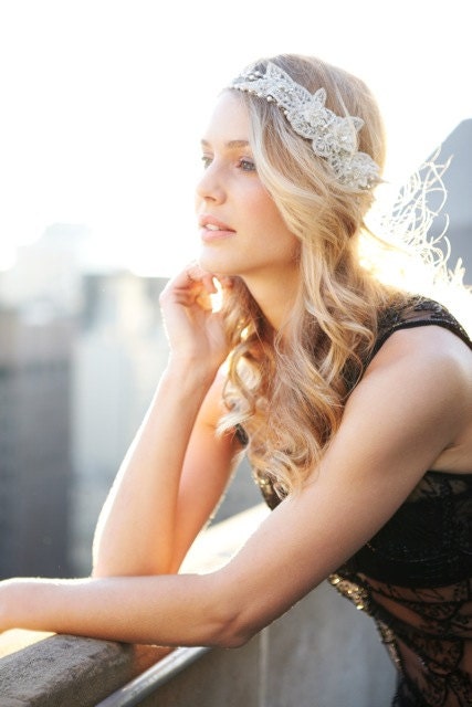 JENNIFER-  bridal comb, rhinestone, crystal, veil, brooch, headpiece