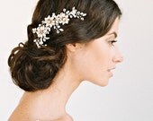 MORGAN Rhinestone Floral Comb- bridal comb, veil comb, headpiece, wedding
