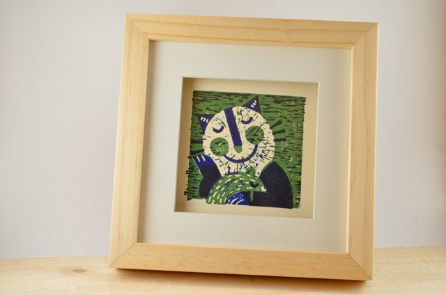 Lino print 'Arm in Arm'