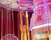 Carnival Ferris Wheel Photo, Surreal Hot Pink Carnival Baby Nursery Child's Art, Ferris Wheel Carnival Photo 5" x 7"
