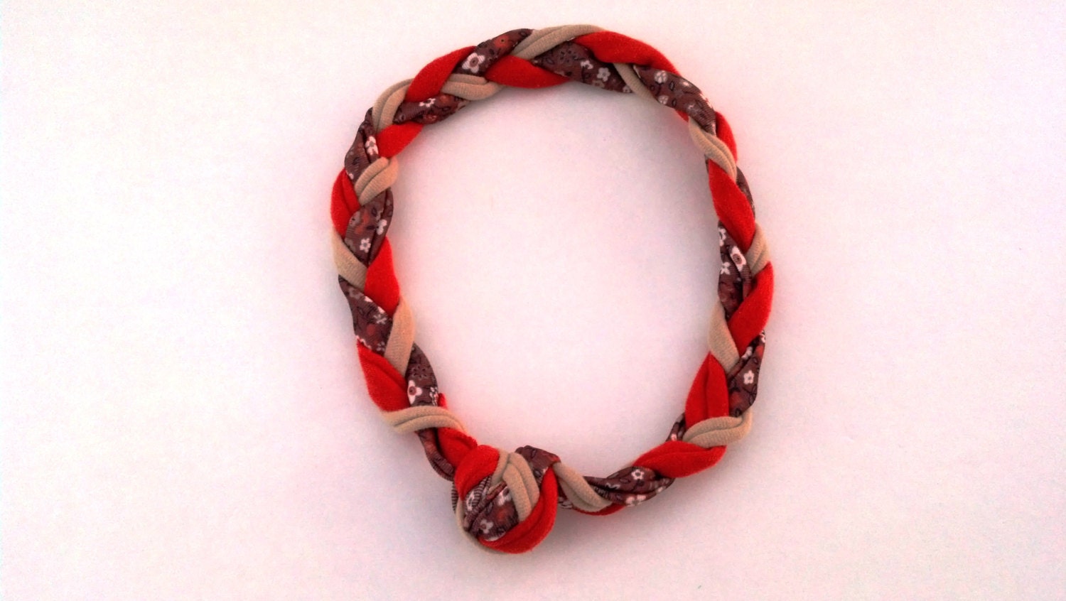 Sensory jewelry - oral motor - chew necklace orange beige brown floral