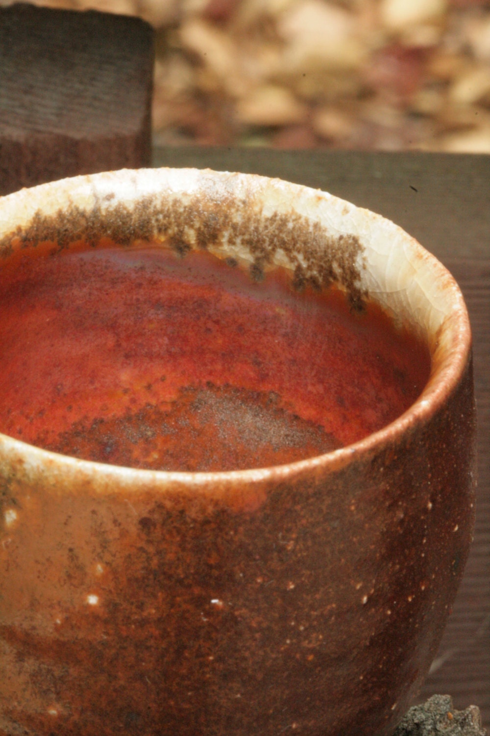 Wood-fired Sake cup, Shino Guinomi 3