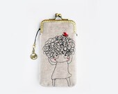iPhone Case iPhone sleeve gadget case-free hand sewing Embroidery Girl ( iPhone 5, Samsung Galaxy S4 Size available)