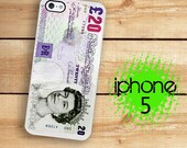 iPhone 5 Case British Pound  /Hard Case For iPhone 5 Keep Calm and Carry this Fake 20 Pound Note. Plastic or Rubber Trim