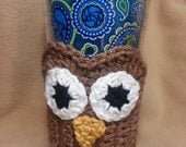 Reusable Owl Cup Cozy - Crochet Coffee Cup Sleeve