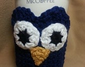 Reusable Owl Coffee Mug Cozy - Crochet Insulated Cup Sleeve