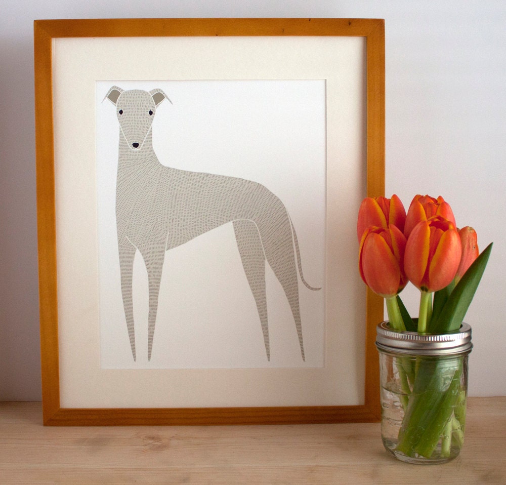 Greyhound Illustration - FREE US SHIPPING