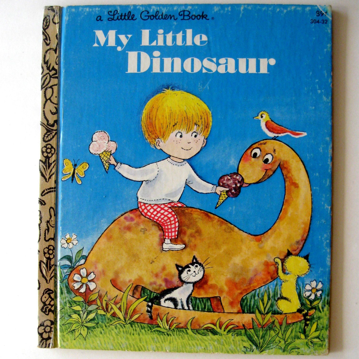 Vintage Childrens Picture Book My Little Dinosaur Golden Book 1970s