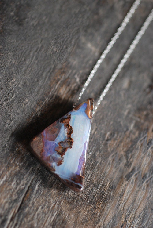 Raw Boulder Opal Pendant