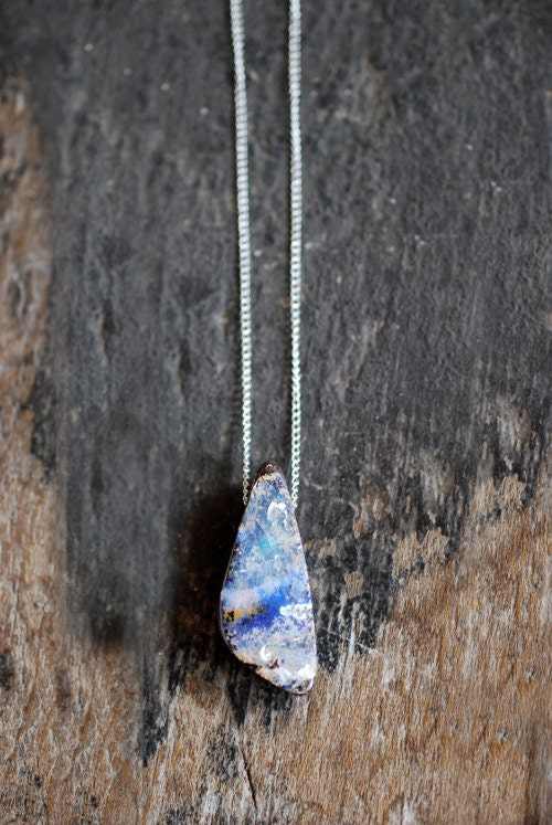 Raw Boulder Opal Pendant