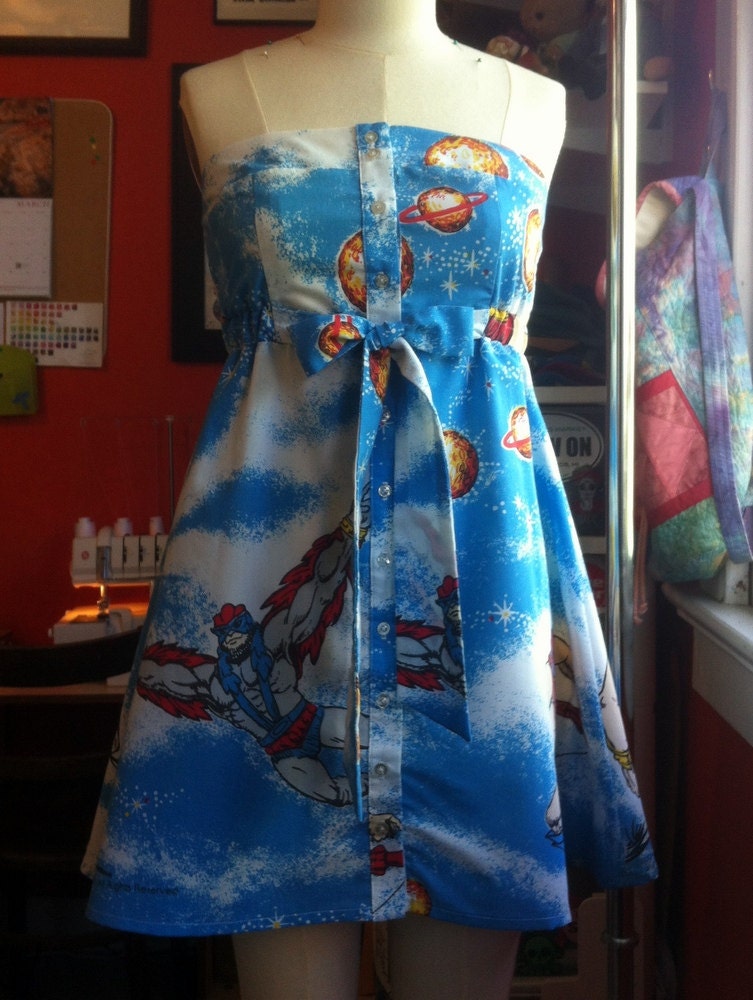 MOTU Heman Strapless Button Front Dress Recycled