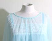 1960s Vintage Lacey Baby Blue Dress Size Medium
