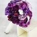 Silk Bride Bouquet Roses Ranunculus Anemone Purple Lavender Cream Country Wedding Lace (Item Number 130121)