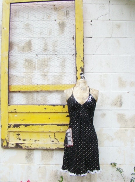 Polka Dot Dress/Upcycled Clothing/Anthropologie Dress