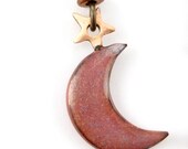 Purple Crescent Moon & Star Earrings