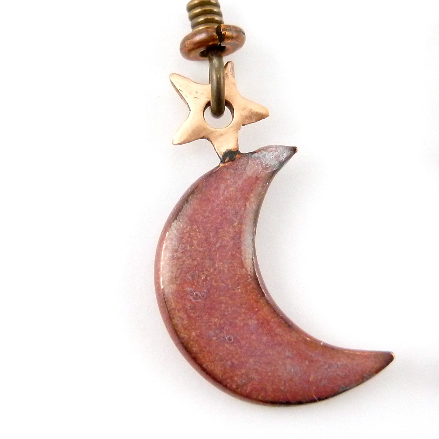 Purple Crescent Moon & Star Earrings