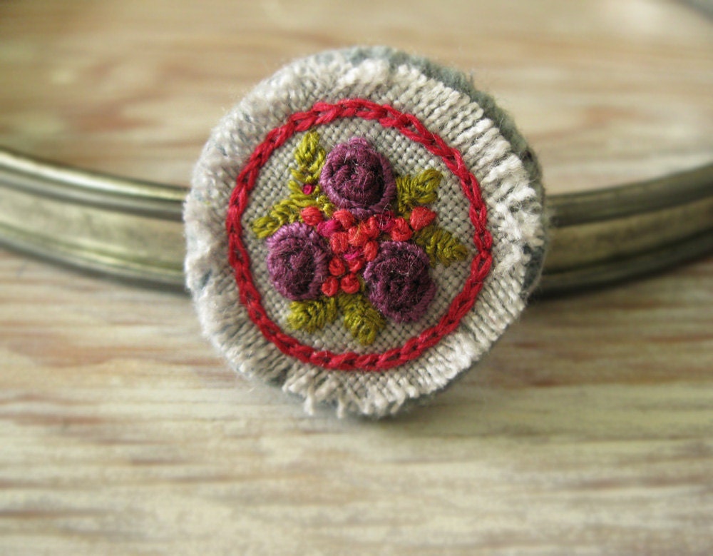 Purple Rose Brooch
