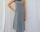 1970s Folk Art Striped Sweater Dress
