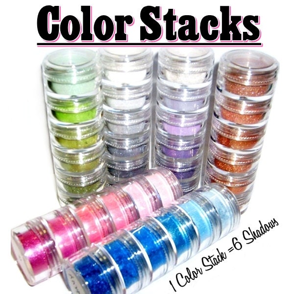 2 Color Stacks -12 Mineral Eyeshadows-Your choice of colors