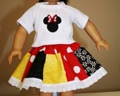 Minnie Mouse doll clothes outfit skirt and tee shirt for 18 inch doll AG doll