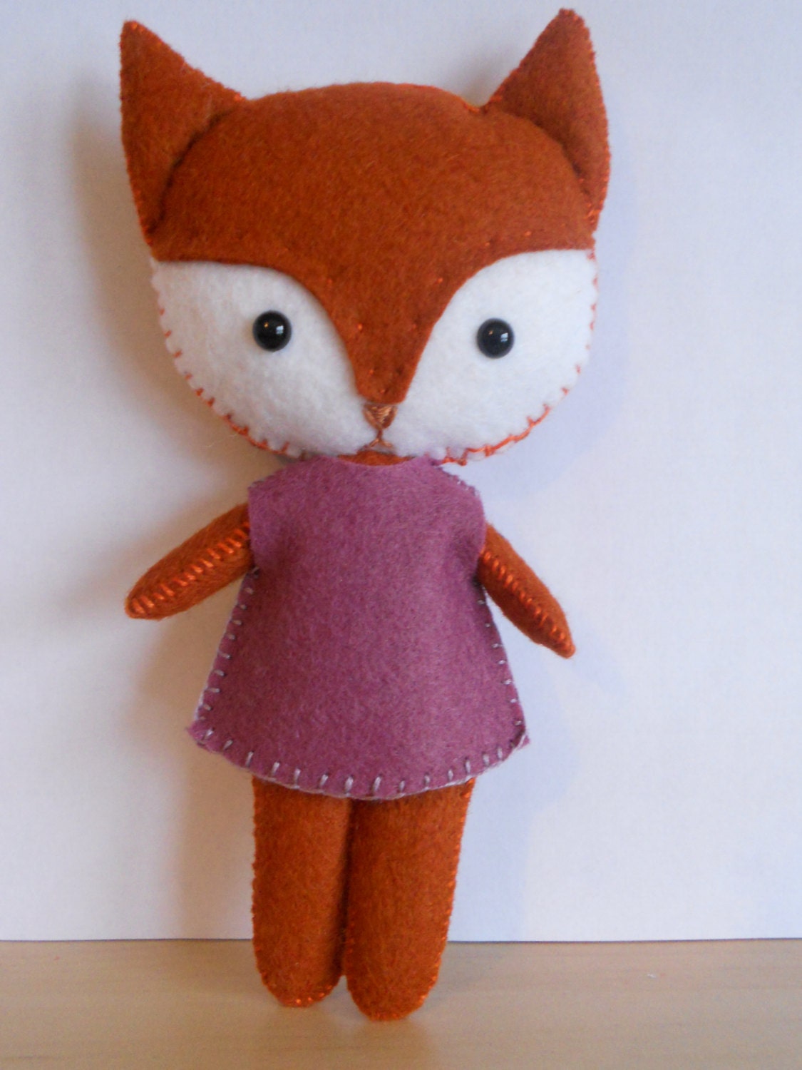 Plush Fox - stuffed felt animal doll - pocket pets